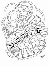Music Coloring Pages For Adults Tattoo sketch template
