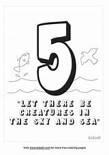 Day Five Creation Coloring Page sketch template