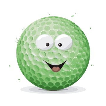 Vector Golf Ball, Sticker Clipart Cartoon Golf Ball Is Looking Sad And In An Annoyed Expression ...