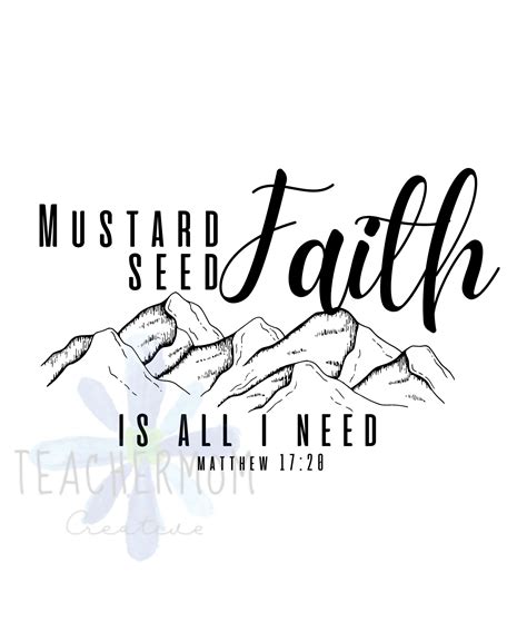 Mustard Seed Faith is All I Need SVG Scripture Digital Design Matthew ...