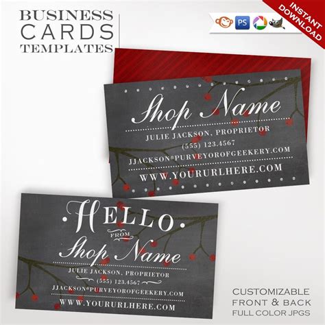 Chalkboard Business Card Templates Customizable Chalkboard - Etsy