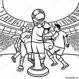 Exciting World Cup Soccer Match Coloring Page  Pagescom sketch template