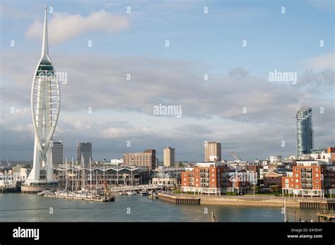 Portsmouth skyline, as seen from ship, Hampshire, England, UK Stock Photo - Alamy