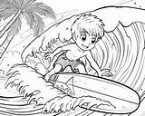 Surfing Coloring Pages sketch template