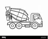 Coloring Page Outline Of concrete mixer Construction Vehicles  sketch template