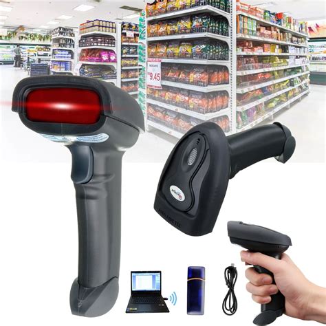 Wireless Scanner Wifi Laser Handheld Scanner Barcode 2.4G USB POS Scan Bar Code Scanner Reader ...