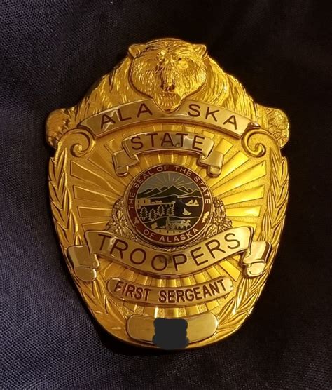 First Sergeant, Alaska State Troopers (C&H Metal Crafts) | Fire badge, Police badge, Badge