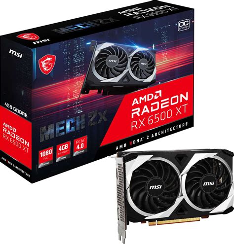 MSI AMD Radeon RX 6500 XT Mech 2X 4G OC 4GB GDDR6 PCI Express 4.0 ...