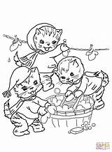 Three Little Kittens Coloring Page  Home sketch template