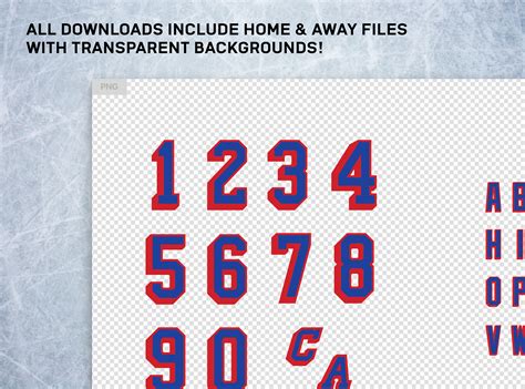 NY Rangers Numbers & Letters High-res Digital PNG Files for Jerseys ...