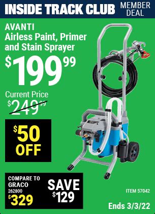 AVANTI Airless Paint, Primer & Stain Sprayer Kit for $199.99 – Harbor Freight Coupons