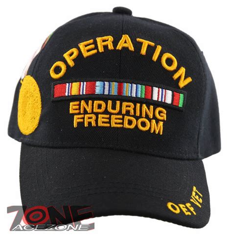 OPERATION ENDURING FREEDOM VETERAN OEF VET GOLD MEDAL BALL CAP HAT ...