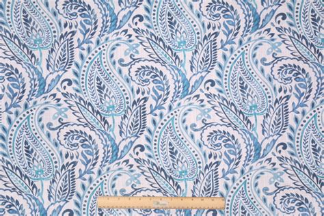 Richloom Algura Printed Cotton Drapery Fabric in Denim