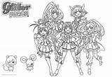 Glitter Force Characters Coloring Pages Precure  Free Printable sketch template