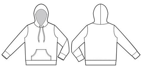 Hood hoodie fashion vector illustration flat sketches template ...