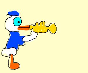 Donald Duck plays trumpet - Drawception