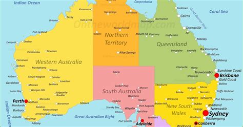 Map Of Australia East Coast With Cities | Island Maps