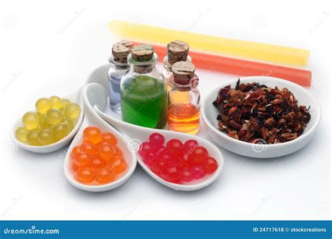 Bubble tea ingredients stock photo. Image of balls, food - 24717618