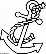 Anchor With A Rope Coloring Page  ColoringAll sketch template