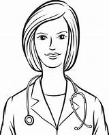 Female Doctor Coloring Page Easy Pages sketch template
