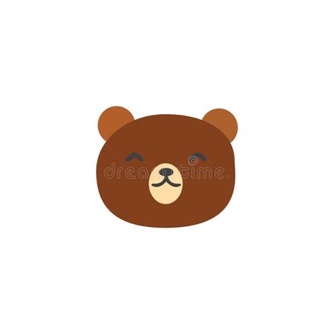 Cute Bear Round Vector Graphic Icon. Stock Illustration - Illustration of funny, brown: 157185323