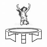 Jumping On Trampoline Coloring Pages Sketch Page sketch template