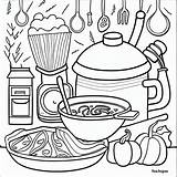Cooking 3  Coloring Pages 5 Etsy sketch template
