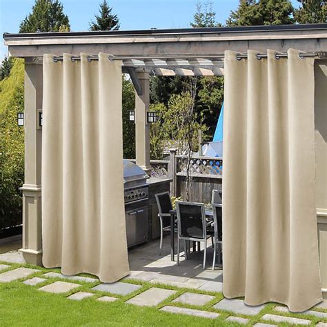 Amazon.com: BGment 2 Panels Outdoor Curtains for Patio Waterproof, Grommet Windproof Thermal ...