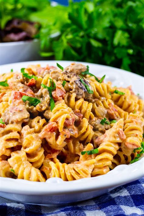 Creamy Rotel Pasta with Sausage - Spicy Southern Kitchen