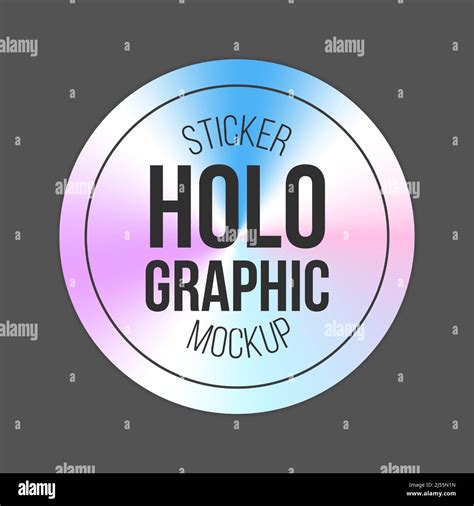 Holographic stickers. Holography gloss shapes. Vector gradient labels mockup Stock Vector Image ...