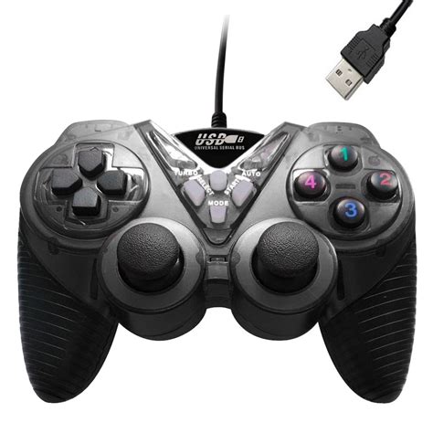 Wired Vibration Gamepad PC USB Controller Joystick Game Handle (Black) – Alexnld.com