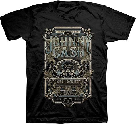 Amazon.com: Johnny Cash - Mens Retro Type T-Shirt, Size: XX-Large, Color: Black: Clothing