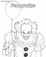 Animation Of Pennywise The Clown From Stephen Kings It Sketch Coloring Page sketch template