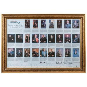 Australian Prime Ministers Portrait Print - Autographs - Memorabilia