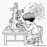 Microscope Coloring Pages  Nation sketch template