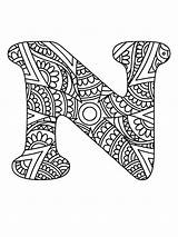 Mandala Alphabet Coloring Pages  Free Printable For Kids sketch template