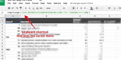 Keyboard shortcut for jumping to Google Sheets formula bar - Web ...