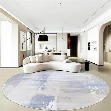 Large Circle Rug Modern Design Round Area Rugs Interior Living Room - Warmly Home