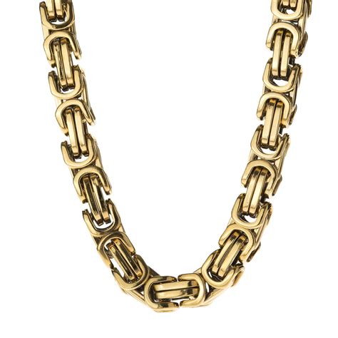 8mm Large Gold Byzantine Chain – SpicyIce