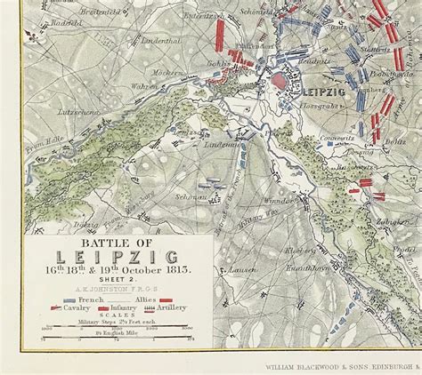 Antique Battle Plan of Leipzig 1813 Sheet 2 by W & A K | Etsy