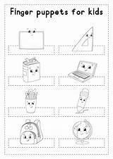Premium Vector  Finger puppets Coloring Page For Kids Back To School Theme sketch template