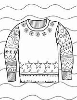 Christmas Sweater Coloring Page sketch template