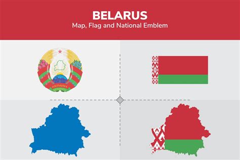 Belarus Map, Flag and National Emblem Graphic by shahsoft · Creative Fabrica