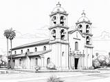 Journey Through California Missions In Color  Coloring Page sketch template