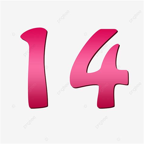 Numbers 14 Clipart PNG Images, Number 14, 14, Number, Arractive Number PNG Image For Free Download