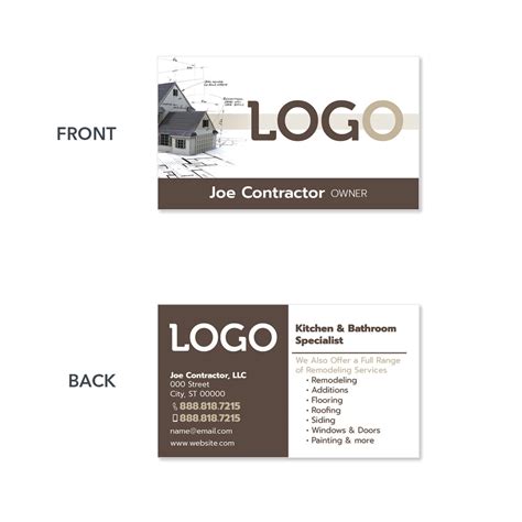 Contractor Business Card - Customized for you. High Quality Print ...