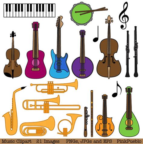 Musical Instrument Clipart Clip Art Music Clip Art by PinkPueblo, $6.00 ...