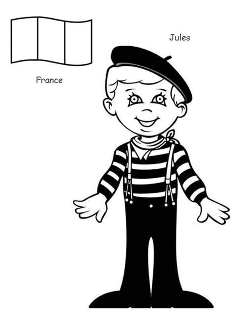 french kid coloring pages - Clip Art Library