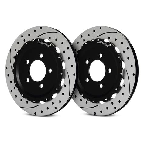 Wilwood® - Ford Mustang with Vented Rear Rotors 2011 Drilled and Slotted 2-Piece Rear Brake Rotors