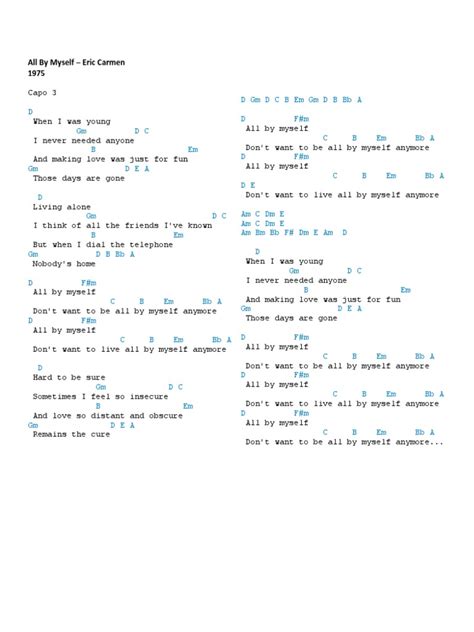 All by Myself Chords | PDF